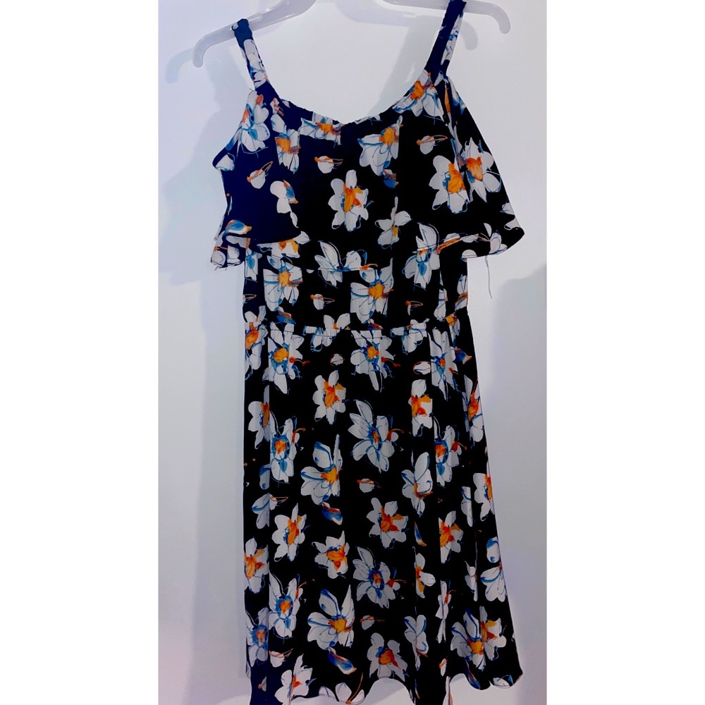 Black dress with floral print